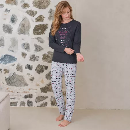 Pijama Mujer Invierno P761235 Gris Massana