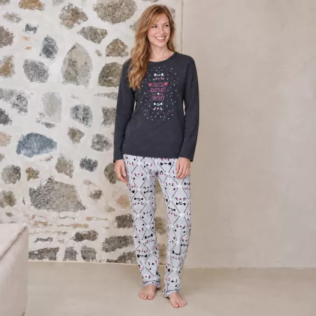 Pijama Mujer Invierno P761235 Gris Massana