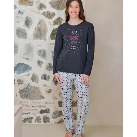 Pijama Mujer Invierno P761235 Gris Massana