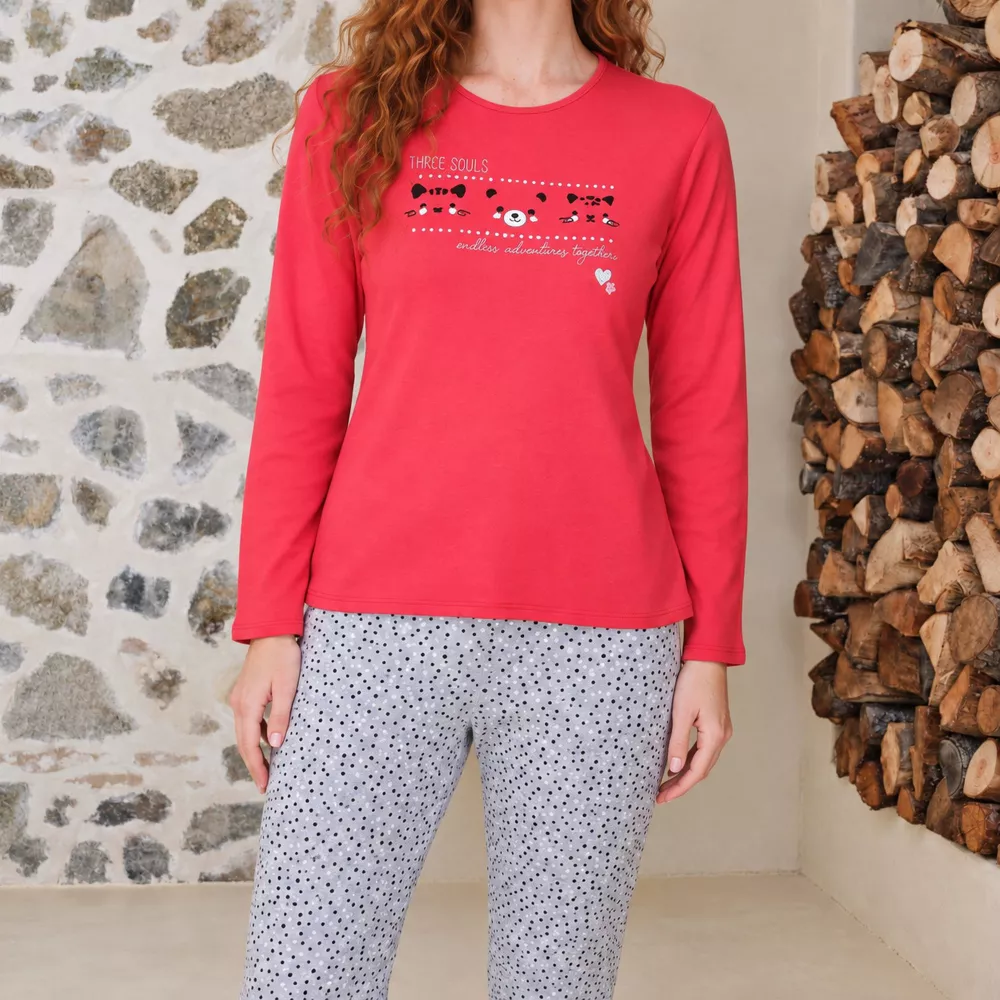 Pijama Mujer Invierno P761236 Rojo Massana