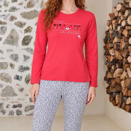 Pijama Mujer Invierno P761236 Rojo Massana