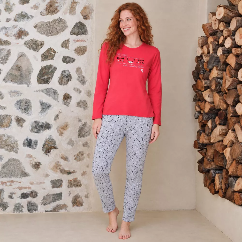 Pijama Mujer Invierno P761236 Rojo Massana