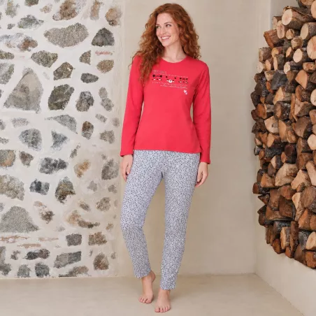 Pijama Mujer Invierno P761236 Rojo Massana
