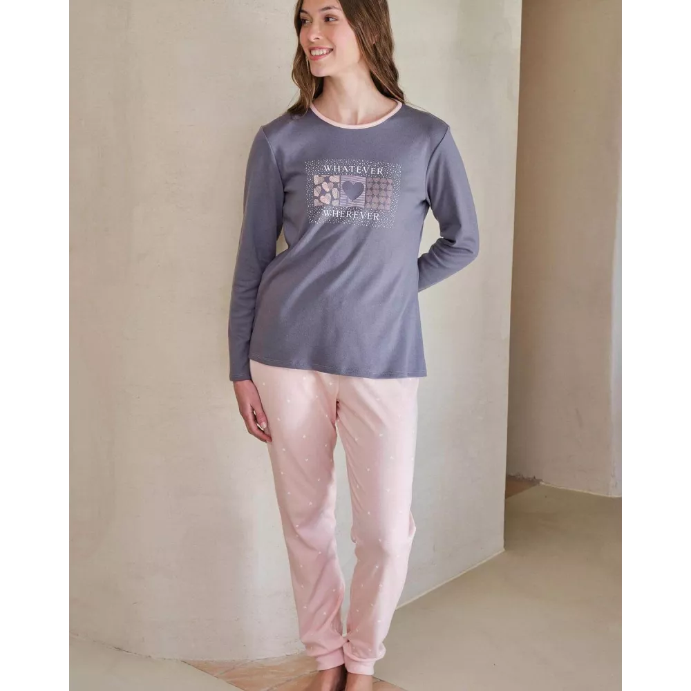 Pijama Mujer Invierno P761258 Gris Massana