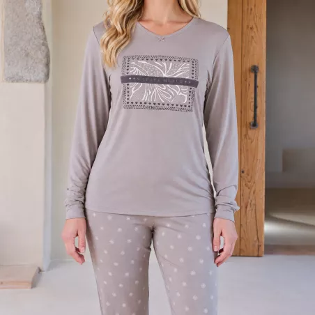 Pijama Mujer Invierno P761262 Marron Massana