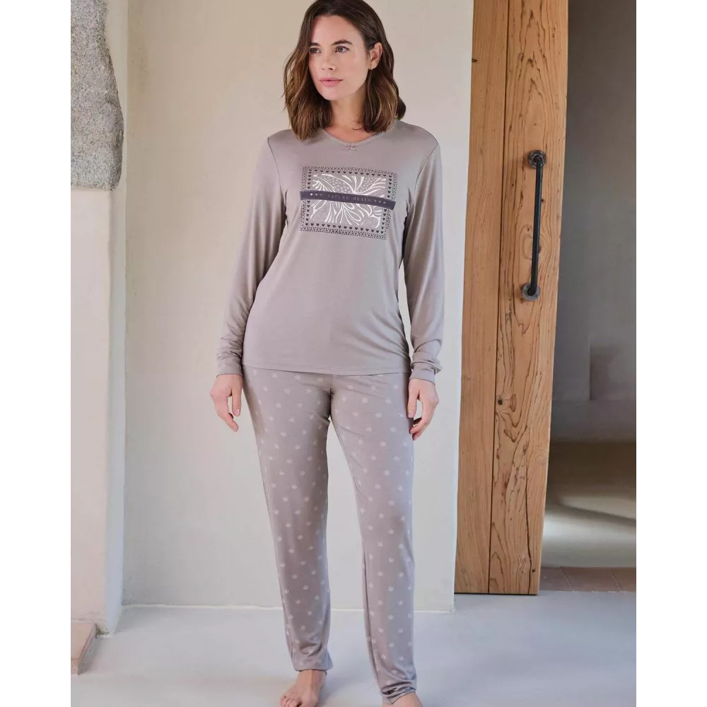Pijama Mujer Invierno P761262 Marron Massana