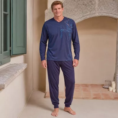 Pijama Hombre Invierno P761301 Azul Massana
