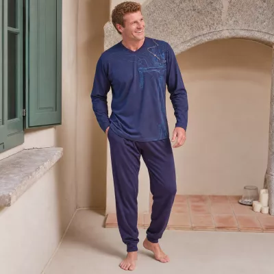 Pijama Hombre Invierno P761301 Azul Massana