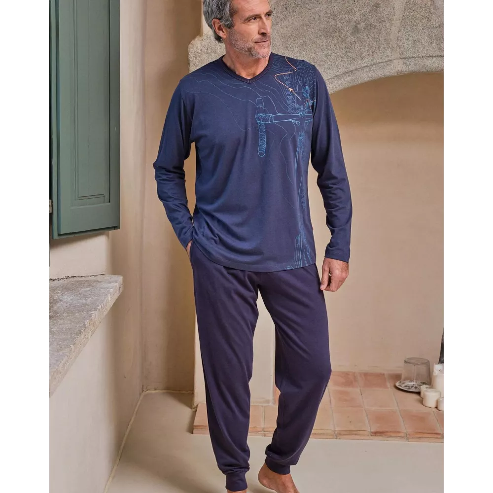 Pijama Hombre Invierno P761301 Azul Massana
