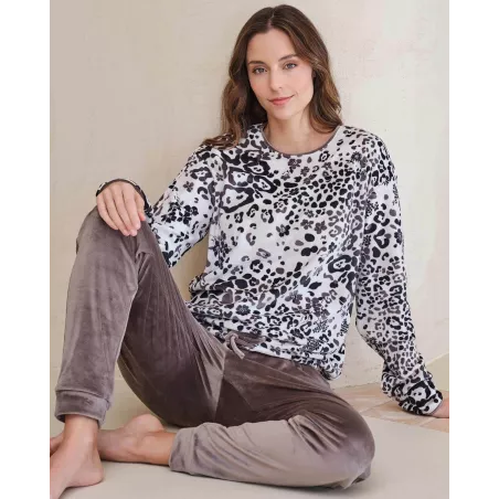 Pijama Mujer Invierno P761222 Marron Massana