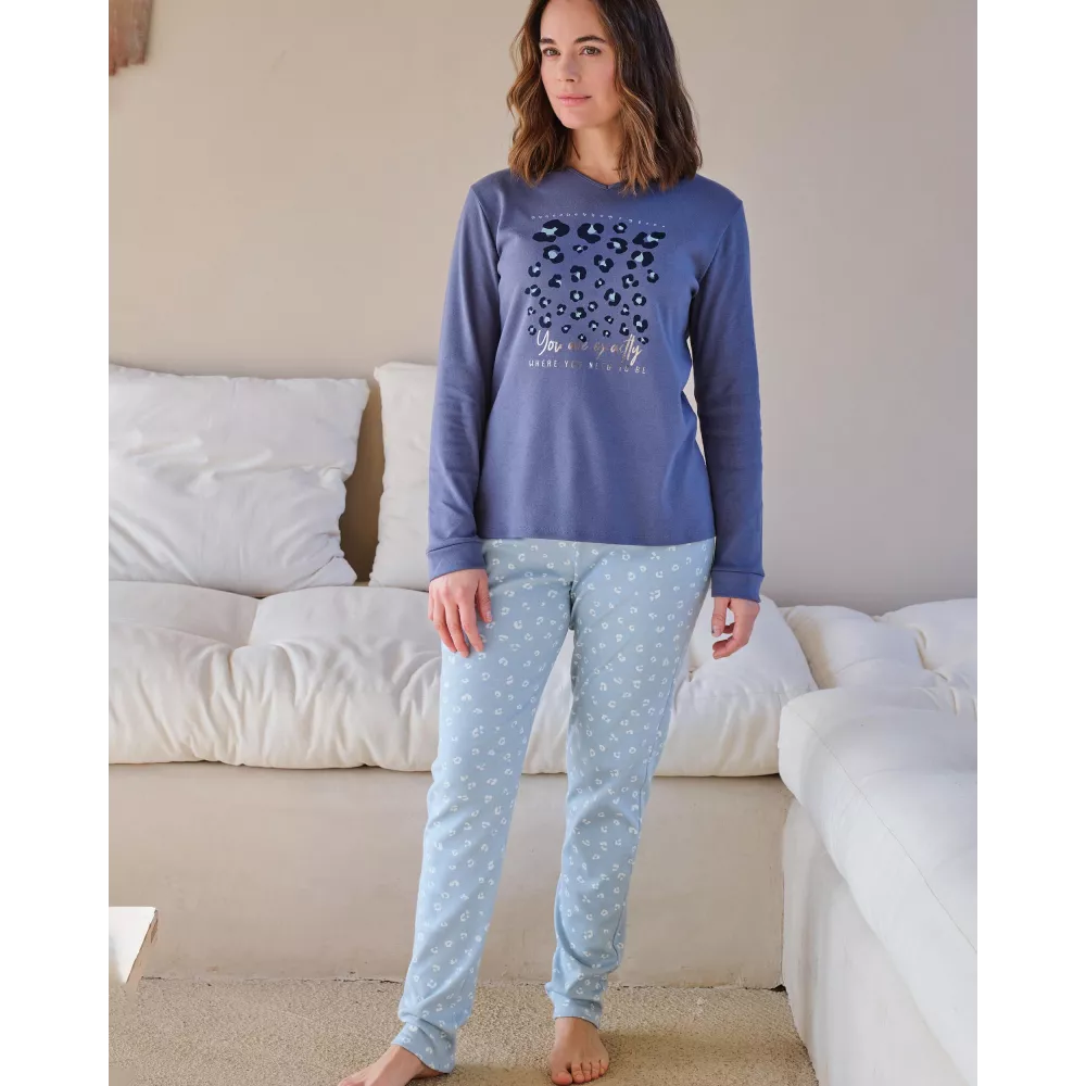 Pijama Mujer Invierno P761231 Azul Massana