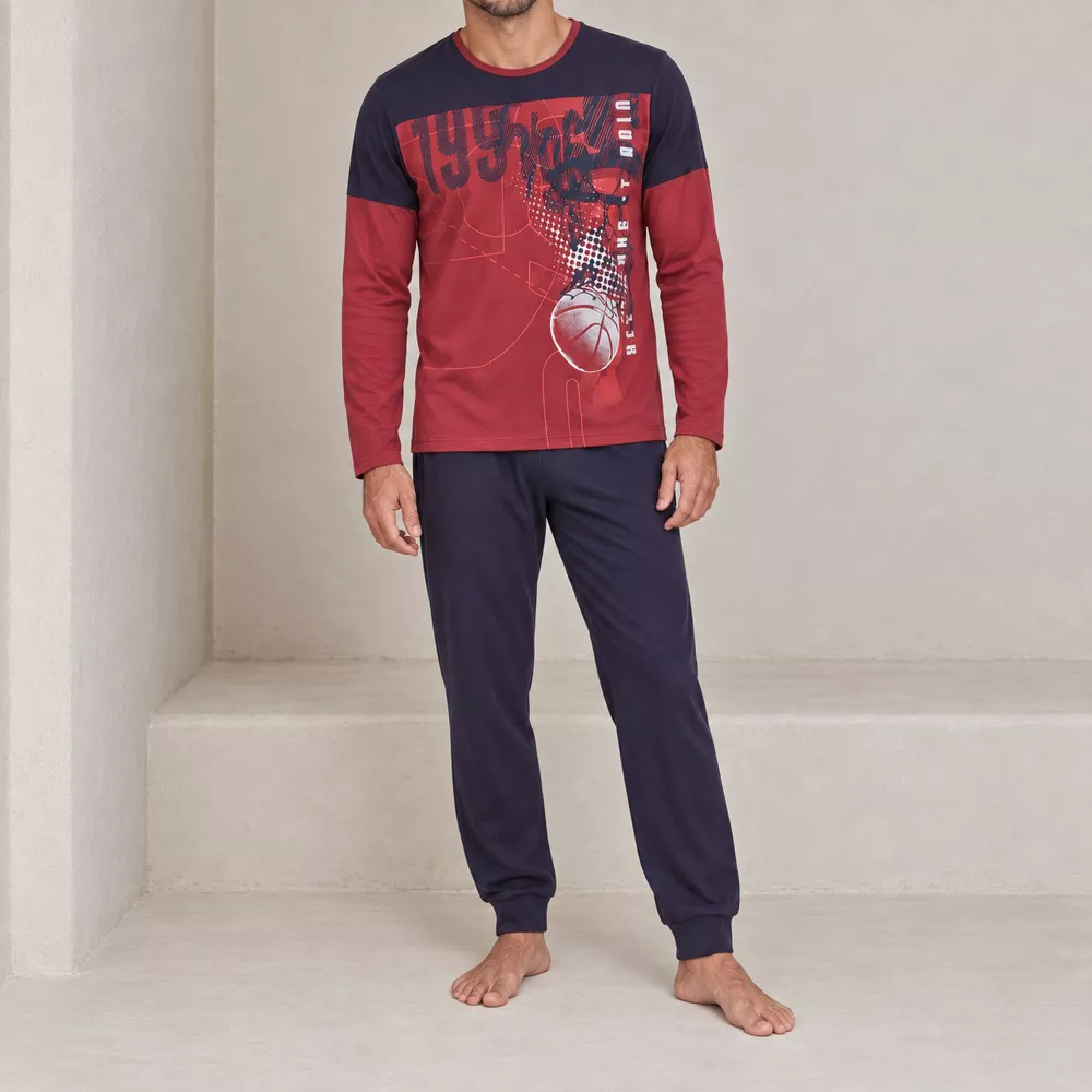 Pijama Hombre Invierno P761310 Granate Massana