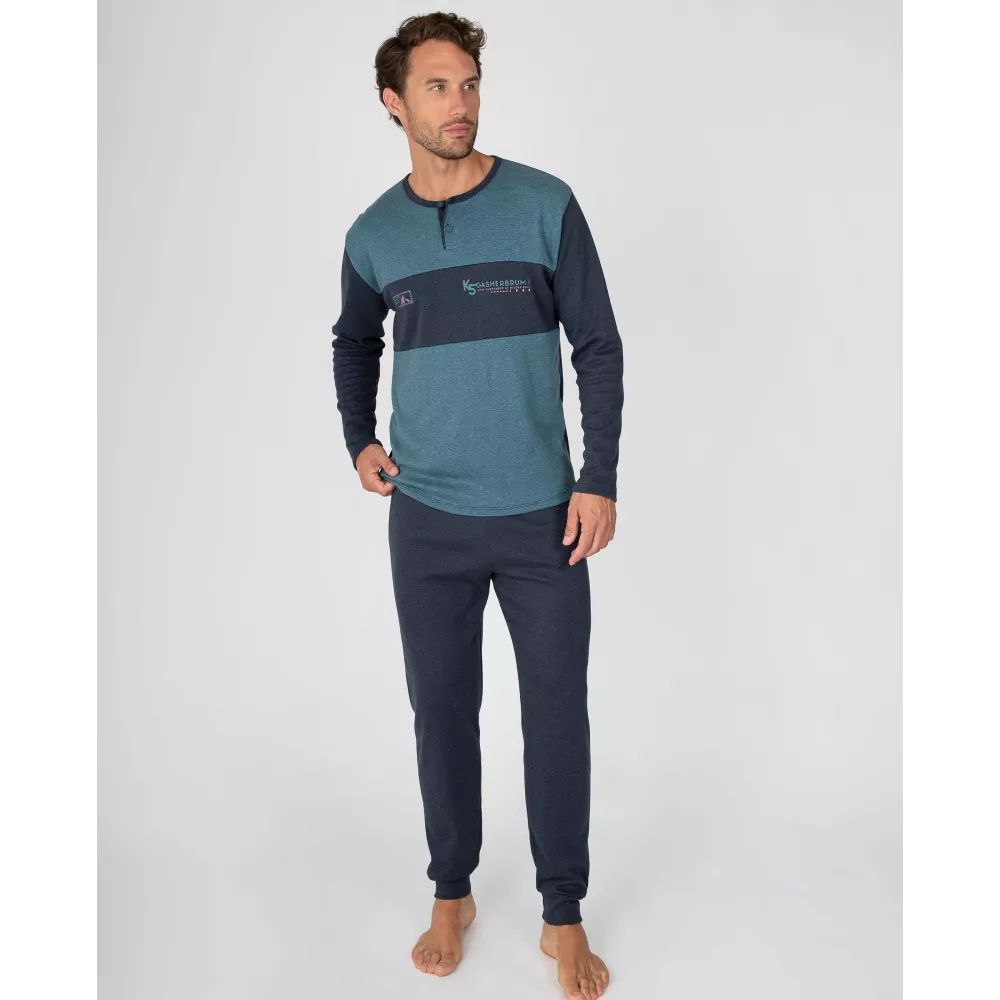 Pijama Hombre Invierno P761321 Verde Massana