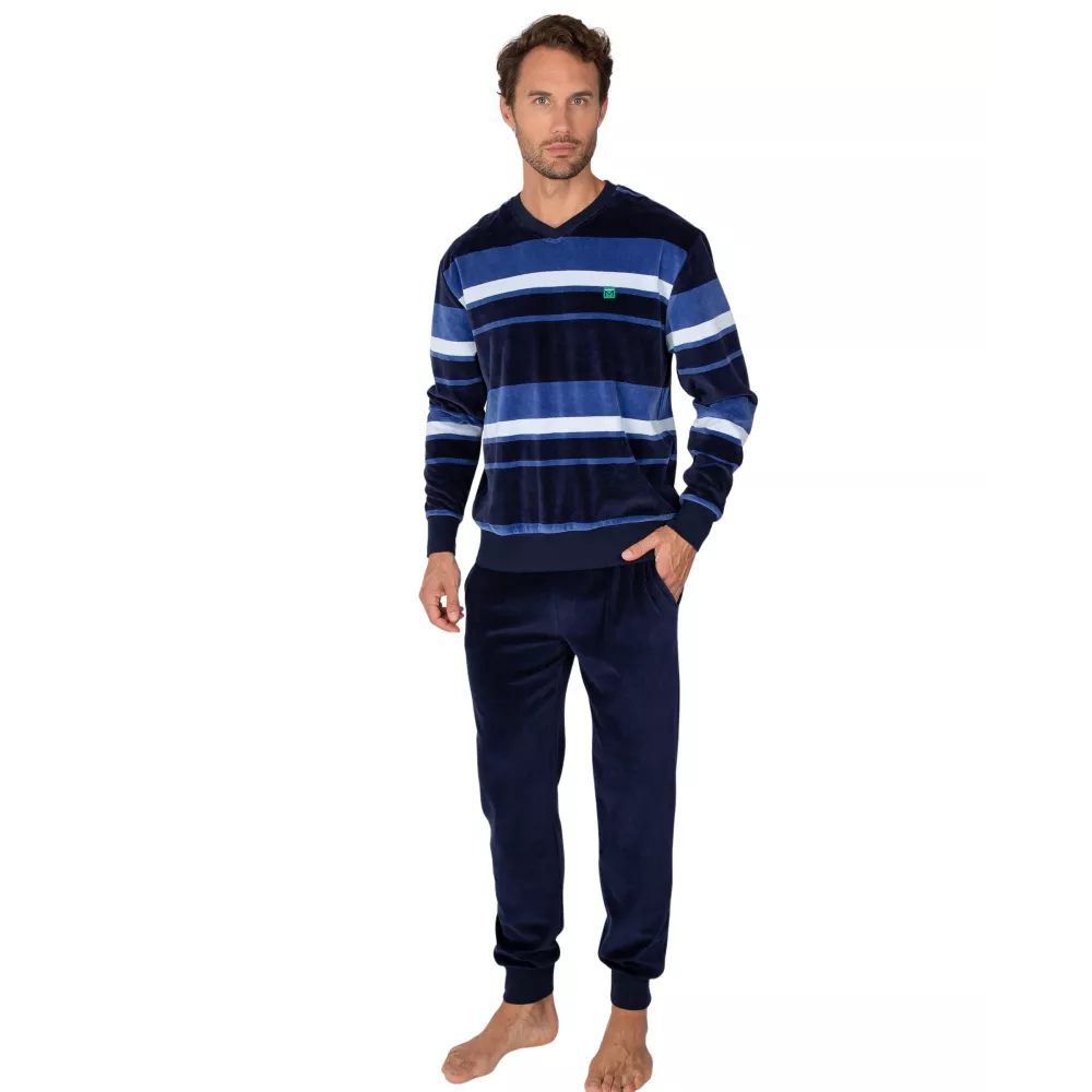 Pijama Hombre Invierno P761323 Azul Massana