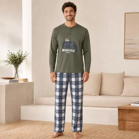 Herren-Pyjama Winter 265636 Grün Muslher
