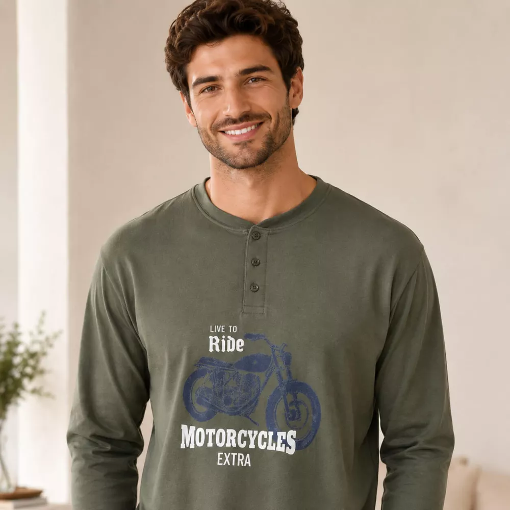 Herren-Pyjama Winter 265636 Grün Muslher