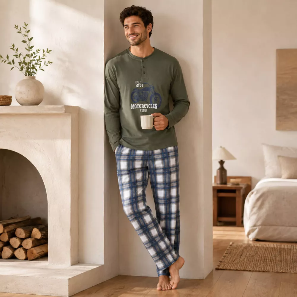 Pyjama homme hiver 265636 vert Muslher