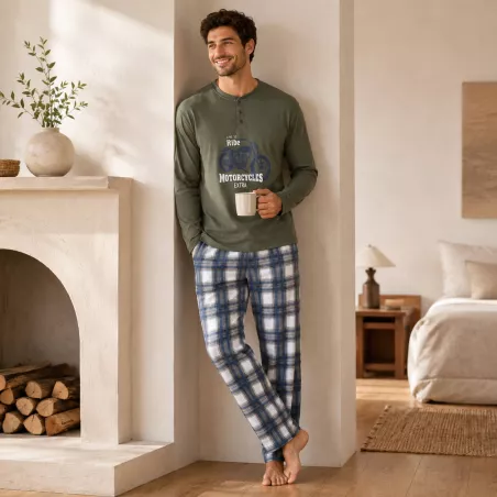 Herren-Pyjama Winter 265636 Grün Muslher