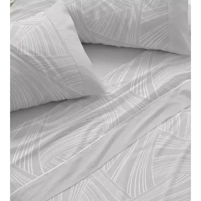 Juego de cama Franela 580 Gris Burrito Blanco