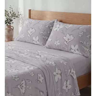 Juego de Sábanas Coralina 103 Malva Burrito Blanco