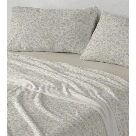 Juego de Sábanas Coralina 104 Gris Burrito Blanco
