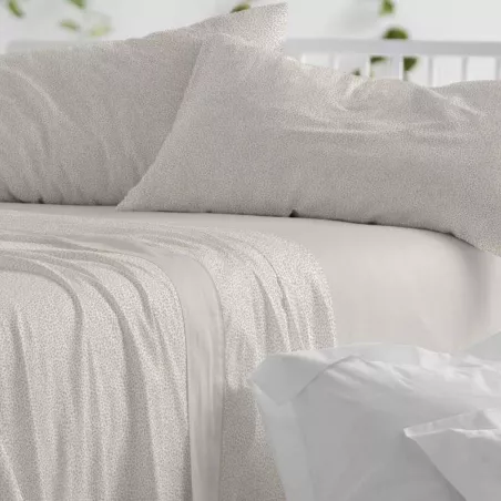 Juego de cama Franela 581 Gris Burrito Blanco