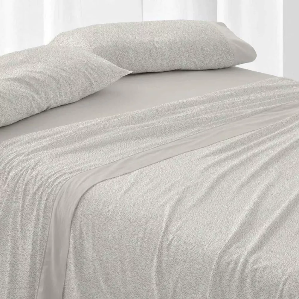 Juego de cama Franela 581 Gris Burrito Blanco