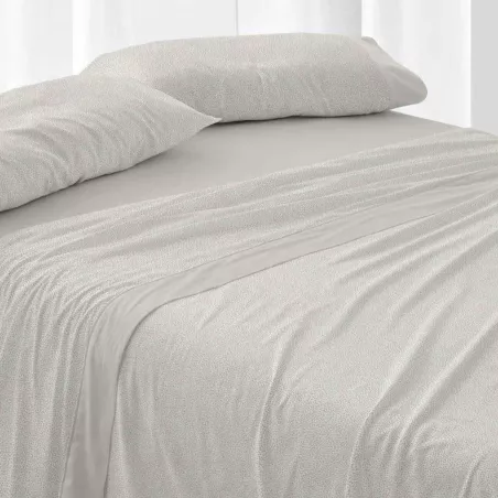 Juego de cama Franela 581 Gris Burrito Blanco