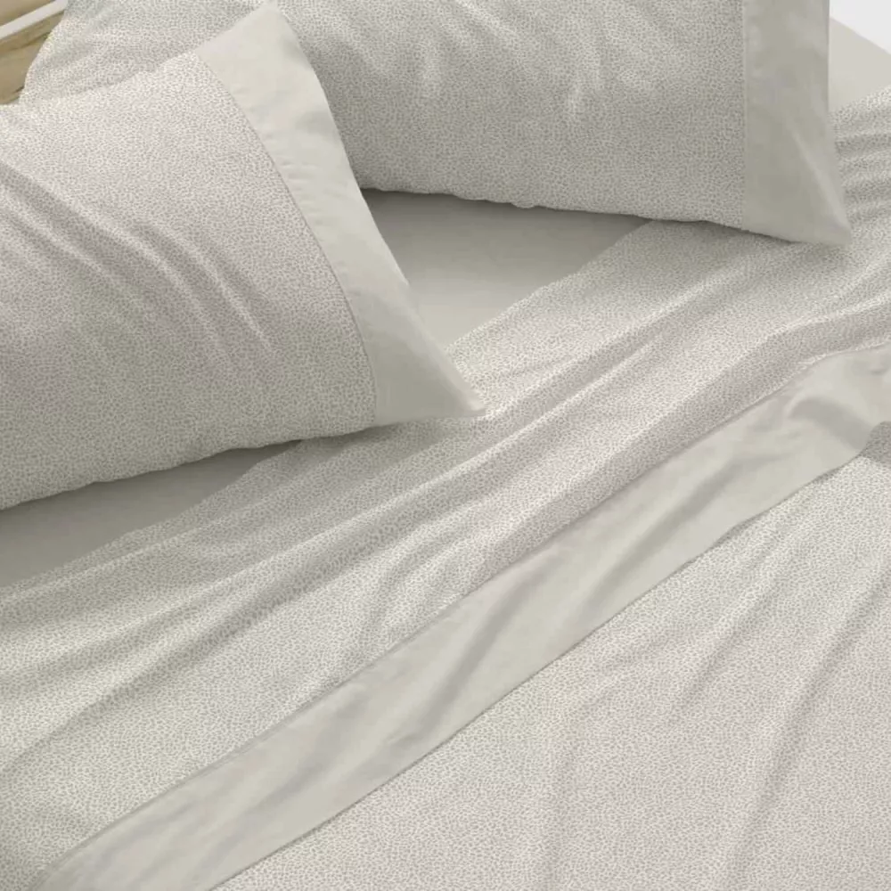 Juego de cama Franela 581 Gris Burrito Blanco