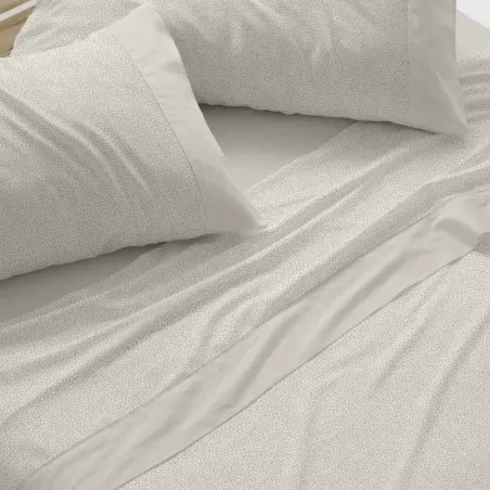 Juego de cama Franela 581 Gris Burrito Blanco