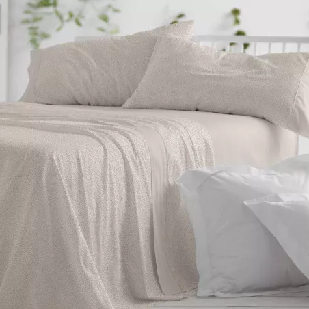 Juego de cama Franela 581 Gris Burrito Blanco