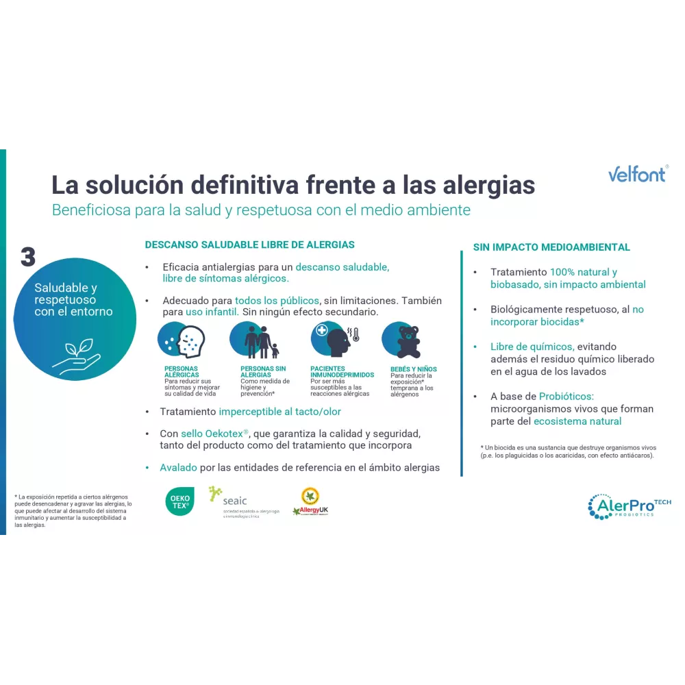Relleno Nórdico Antialergenos Velfont (Diferentes Gramajes)