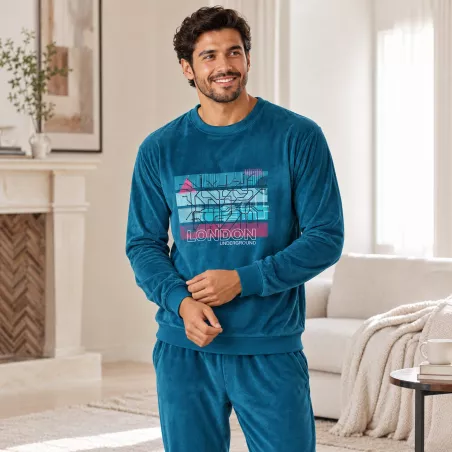Pijama Hombre Invierno 265616 Azul Muslher