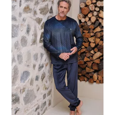 Pijama Hombre Invierno P761331 Azul Massana