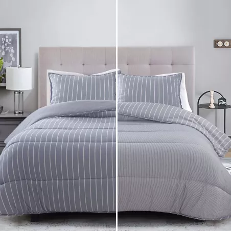 Edredón Reversible Bandes Azul Stilia