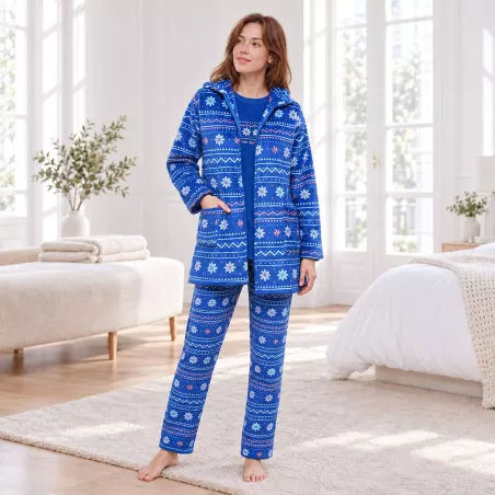 Peignoir pour femme d'hiver 268624 bleu Muslher
