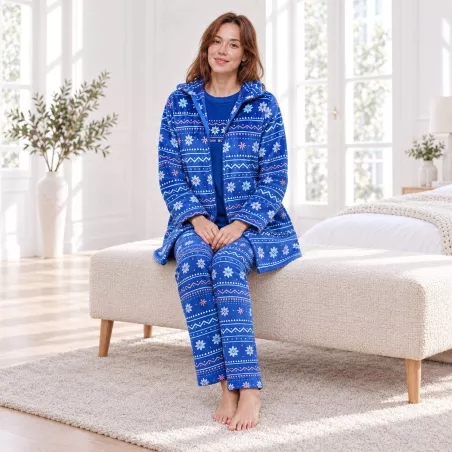 Peignoir pour femme d'hiver 268624 bleu Muslher
